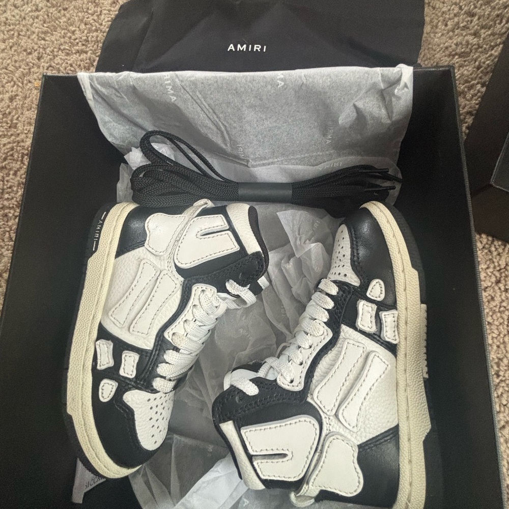 AMIRI Black and White High-Top Sneakers with Chunky Design